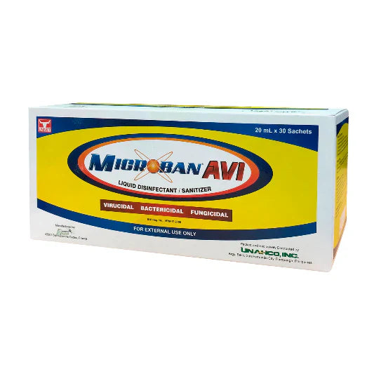 UNIVET Microban AVI Liquid Disinfectant/Sanitizer 20mL x 30 sachets